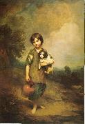 Thomas Gainsborough A Cottage Girl with Dog and Pitcher oil painting artist